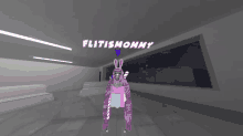 a monkey in a bunny costume with the name flitismommy on it