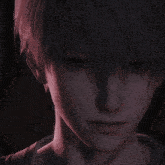 a close up of a person 's face with a glowing light behind them