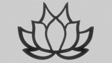 a black and white silhouette of a lotus flower on a white background