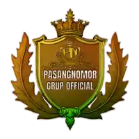 a logo for pasangnomor grup official with a crown