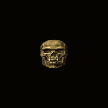 a close up of a skull with a few teeth