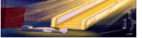 a cartoon of a person laying on the ground next to a slide .