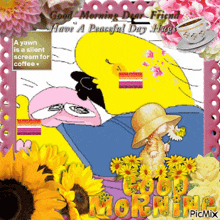 a good morning dear friend greeting card with flowers