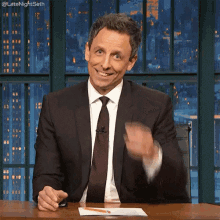Tip Of The Hat GIF - Seth Meyers Tip Of The Hat Late Night Seth GIFs