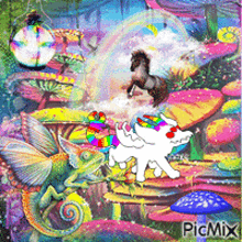 Rainbow Fantasy Unicorn GIF