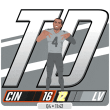 a football player with the number 4 on his shirt