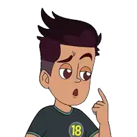 a boy with the number 18 on his shirt