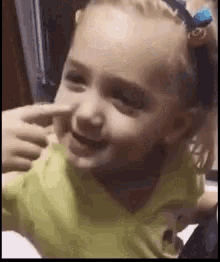 Little Girl GIF - Little Girl Pointing At Nose GIFs