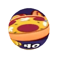 a ball with a pizza on it that says 40