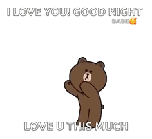 a brown bear is peeking out of a pile of red hearts .