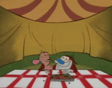 Ren And Stimpy A Meteor GIF - Ren And Stimpy A Meteor Falls Off GIFs