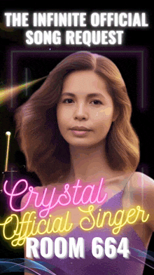 a poster for the infinite official song request by crystal official singer room 664