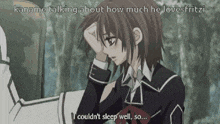 a girl in a school uniform is talking about how much he loves fritzi