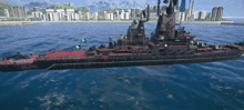 a large military ship with the letters ln-398 on the side