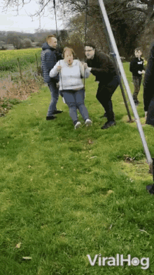 Aunt On Swing Flips And Falls Epic Fail GIF