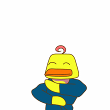 a cartoon of a duck with the words lfg written above it