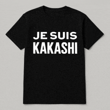 a black shirt that says je suis kakashi