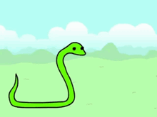 a cartoon of a snake with the words nake the snake below it