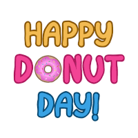 a poster that says happy donut day with a donut in the middle