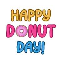 a poster that says happy donut day with a donut in the middle