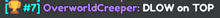 a blurry image of the words overworld creeper glow on top