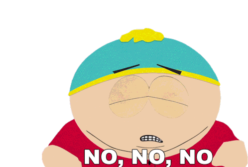 No No No Eric Cartman Sticker - No No No Eric Cartman South Park Stickers