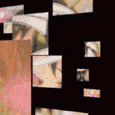 a close up of a person 's face is surrounded by other images