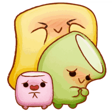 the party marshmallows sweet shy cute embarrassed