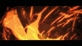 a close up of a person holding a sword in front of a fireball .