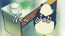 New Job Panda GIF - New Job Panda Good Vibes GIFs