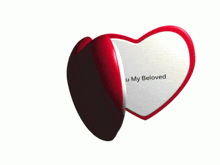 a heart shaped mirror with kuku my beloved written on the inside
