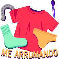 Clothes And Accessories With Caption Getting Ready In Portuguese Sticker - Beauty Ride Me Arrumando Getting Ready Stickers