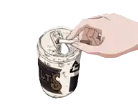 a hand is holding a cigarette in a can of lt 's