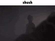 a picture of a woman holding a gun with the word shush below her