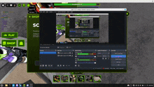 a screenshot of a video game with a shop button