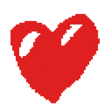 a pixel art of a red and white heart with a white arrow pointing to the right