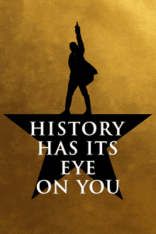 a poster that says history has its eye on you with a man on top of a star