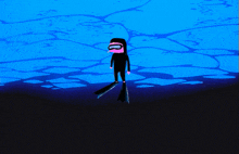a cartoon of a man in a wet suit and goggles