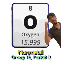 a man standing next to a sign that says oxygen