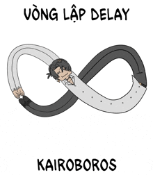 a drawing of a man in an infinity symbol with kairoboros written underneath