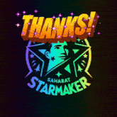 a logo for sahabat starmaker with a man in a hat