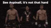 a boxing match with the words see aspinall it 's not that hard above it