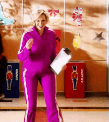 Jane Lynch Pink Tracksuit GIF - Track Suit Glee Jane Lynch GIFs