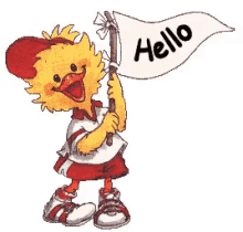 Hello Duck GIF - Hello Duck Flag GIFs