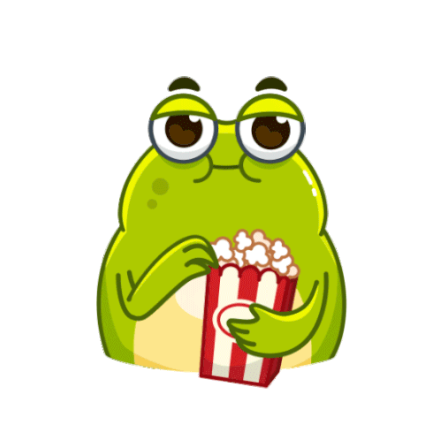 Pop Corn Frog Sticker - Pop Corn Frog Eating Stickers