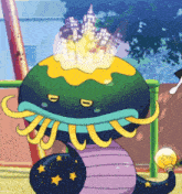 a cartoon drawing of a snake with a light bulb in its mouth