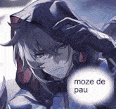 a picture of a person with a speech bubble that says ' moze de pau '
