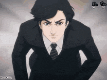a cartoon of a man in a suit and tie with a cursor mode icon