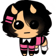 a cartoon character with horns on his head and a bow tie .