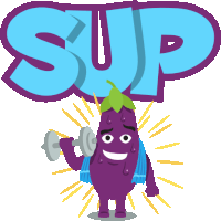 Sup Eggplant Life Sticker - Sup Eggplant Life Joypixels Stickers